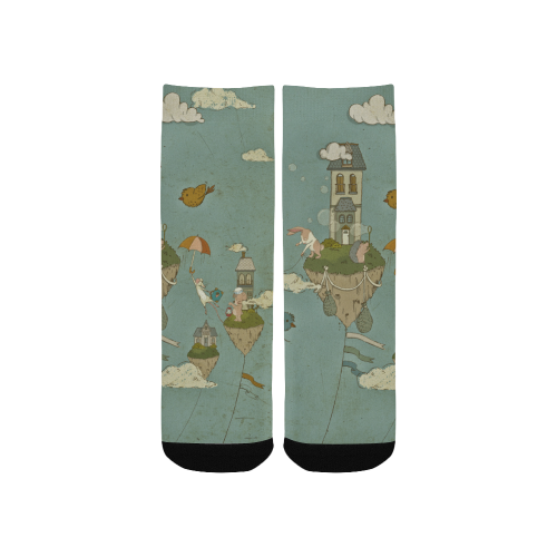 Vintage Floating Islands Kids' Custom Socks