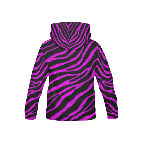 Ripped SpaceTime Stripes - Pink All Over Print Hoodie for Kid (USA Size) (Model H13)