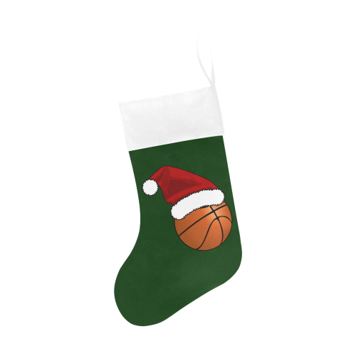 Christmas Santa Hat Basketball Green Christmas Stocking