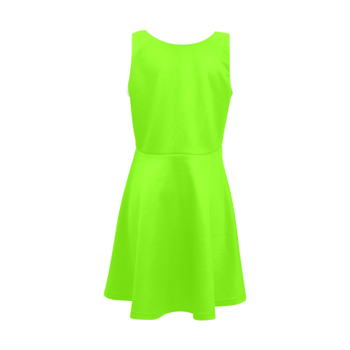 color chartreuse Girls' Sleeveless Sundress (Model D56)