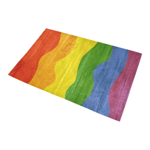 Gay Pride - Rainbow Flag Waves Stripes 3 Bath Rug 20''x 32''