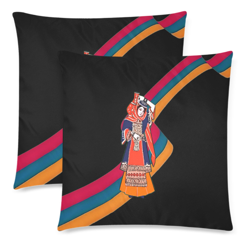 Lady Armenia Custom Zippered Pillow Cases 18"x 18" (Twin Sides) (Set of 2)