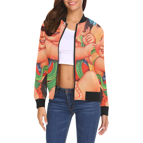 Happy New Year 2 All Over Print Bomber Jacket for Women (Model H19)