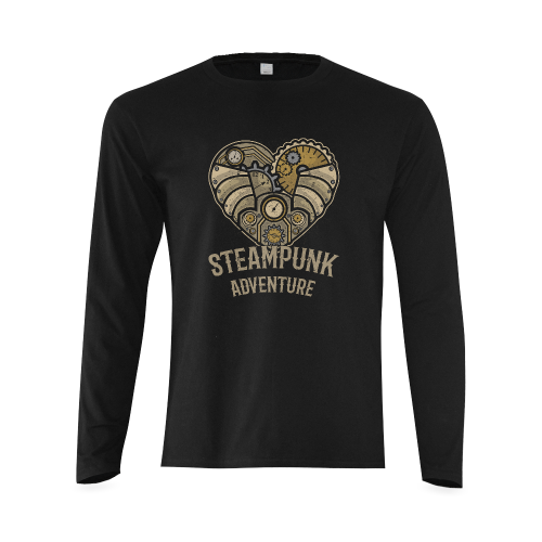 Retro Futurism - Love Heart Steampunk Adventure 1 Sunny Men's T-shirt (long-sleeve) (Model T08)