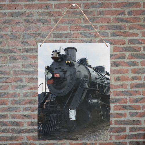 Railroad Vintage Steam Engine on Train Tracks Metal Tin Sign 12"x16"
