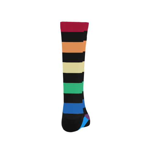 Rainbow Stripes with Black Trouser Socks