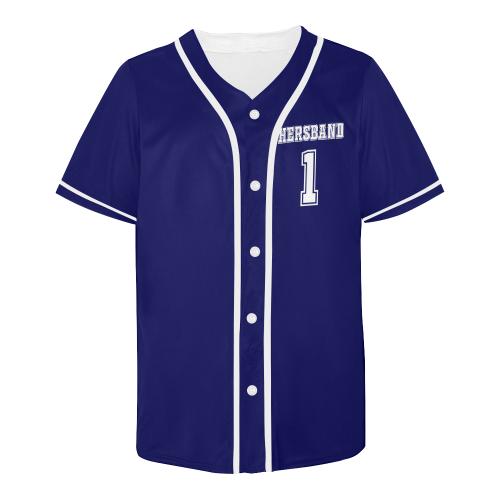 (Navy) Hersband Jersey All Over Print Baseball Jersey for Men (Model T50)