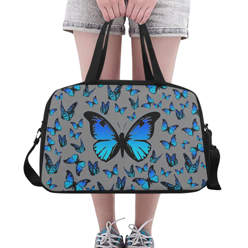 blue butterflies Fitness Handbag (Model 1671)