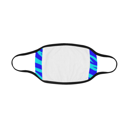Blue On Blue Zebra Stripes Mouth Mask