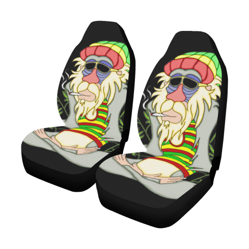 Hippie Ganja Guru Black Car Seat Covers (Set of 2)