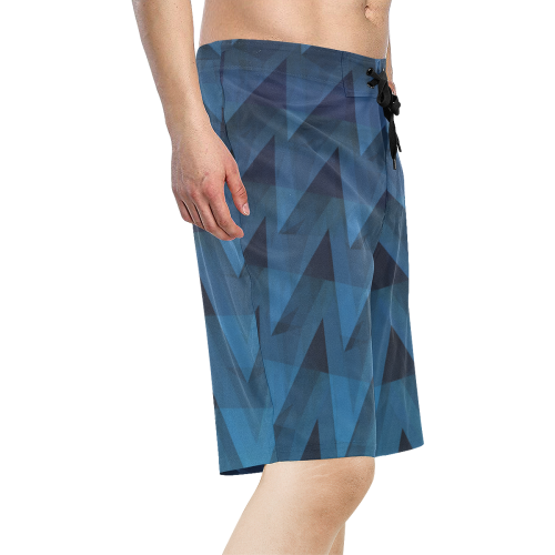 Blue Steel Men's All Over Print Board Shorts (Model L16)