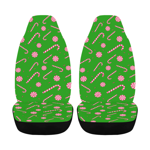 Candy CANE GREEN Car Seat Cover Airbag Compatible (Set of 2)