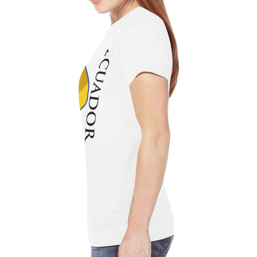 Ecuador Ladies Custom Flag Hoodie 2.0 (White) New All Over Print T-shirt for Women (Model T45)