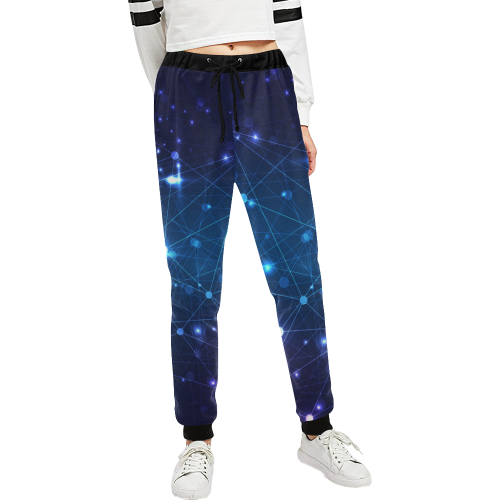 Twinkle Twinkle Little Blue Stars Cosmic Sky Unisex All Over Print Sweatpants (Model L11)