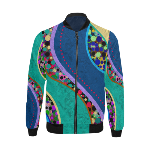 Abstract Pattern Mix - Dots And Colors 1 All Over Print Bomber Jacket for Men (Model H31)