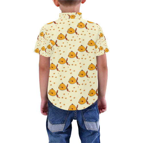 Fishes Boys' All Over Print Short Sleeve Shirt (Model T59)