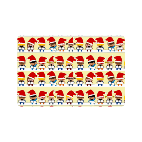 Christmas Carol Singers on Yellow Doormat 24"x16"