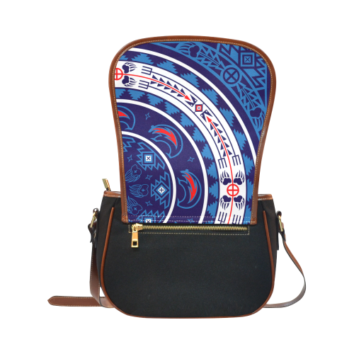 Bear Spirit Blue Saddle Bag/Small (Model 1649)(Flap Customization)