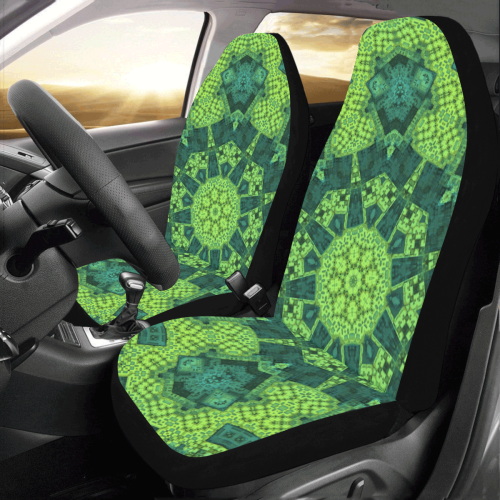 Green Theme Mandala Car Seat Covers (Set of 2)