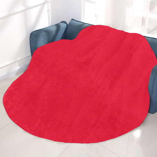 color Spanish red Circular Ultra-Soft Micro Fleece Blanket 47"