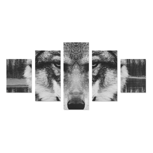 Wolf Animal Nature Canvas Print Sets B (No Frame)