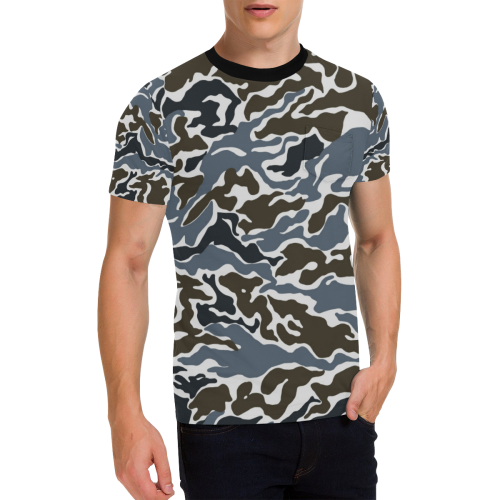camouflage-91 Men's All Over Print T-Shirt with Chest Pocket (Model T56)