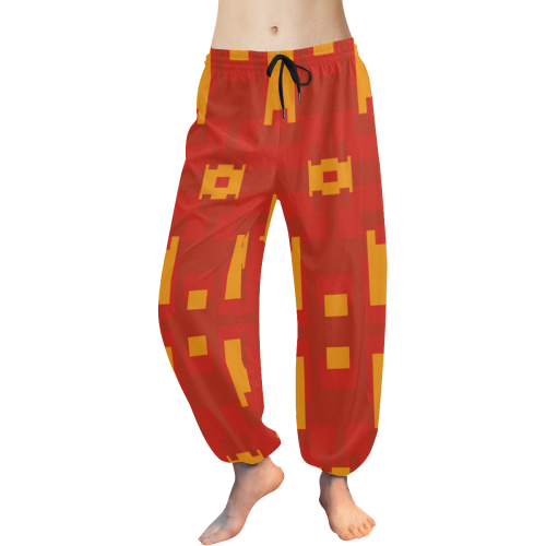 2 reds and gold pants Women's All Over Print Harem Pants (Model L18)
