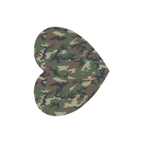 Woodland Forest Green Camouflage Heart-shaped Mousepad