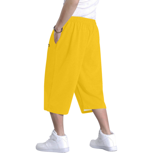 Men's Baggy Shorts (Black & Yellow) Men's All Over Print Baggy Shorts (Model L37)