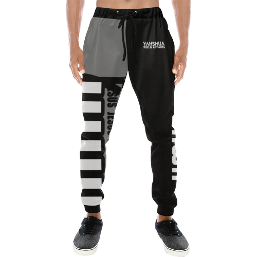 Gray 2 Men's All Over Print Sweatpants/Large Size (Model L11)
