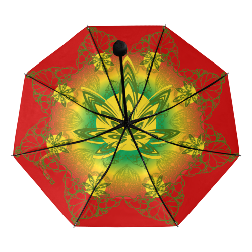 rasta nouveau red Anti-UV Foldable Umbrella (Underside Printing) (U07)