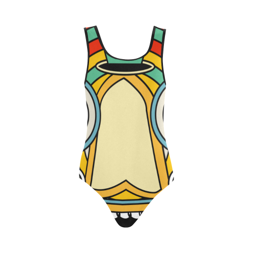 indian tribal Vest One Piece Swimsuit (Model S04)