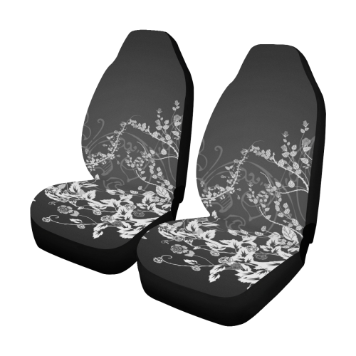 Flowers In Black And White Car Seat Covers Set Of 2 Id D2995007