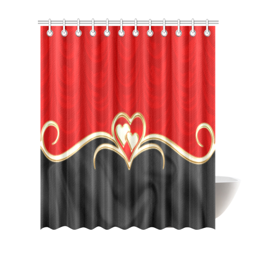 Elegant Red Black Love Shower Curtain 72"x84"