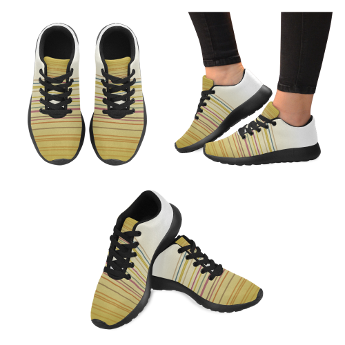 Design shoes gold lines Women’s Running Shoes (Model 020)