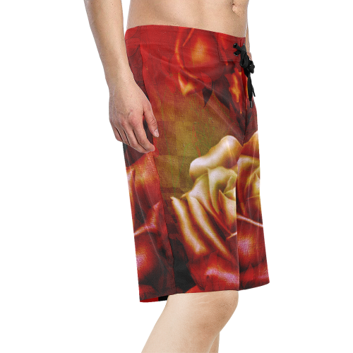 Wonderful red roses Men's All Over Print Board Shorts (Model L16)
