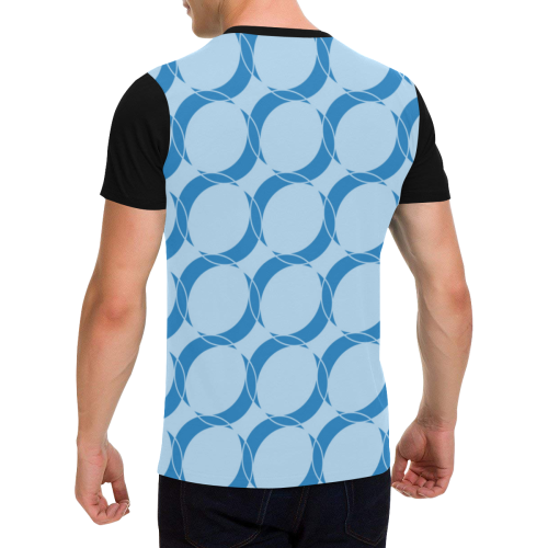 Abstract  pattern - blue. Men's All Over Print T-Shirt with Chest Pocket (Model T56)