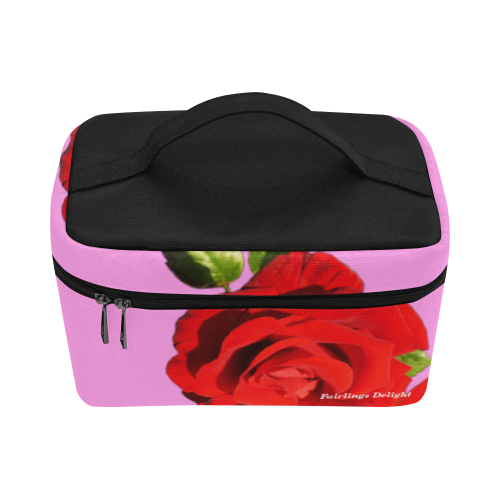 Fairlings Delight's Floral Luxury Collection- Red Rose Cosmetic Bag/Large 53086a11 Cosmetic Bag/Large (Model 1658)
