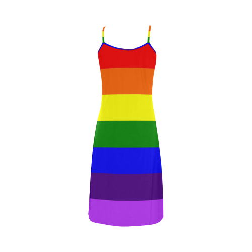 Rainbow Flag (Gay Pride - LGBTQIA+) Alcestis Slip Dress (Model D05)