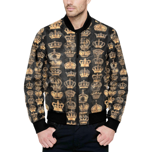 Royal Krone by Artdream All Over Print Quilted Bomber Jacket for Men (Model H33)