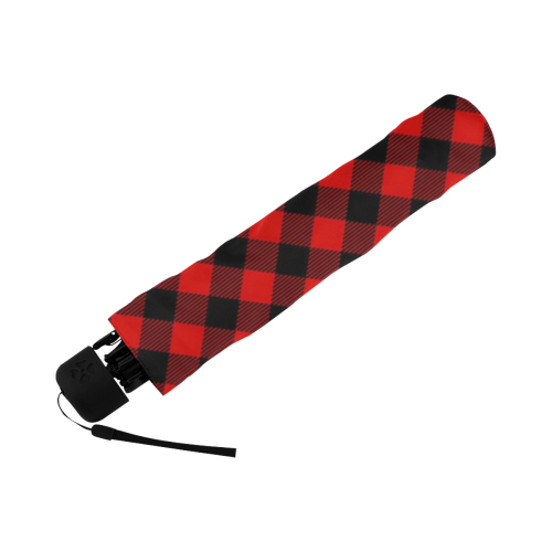 LUMBERJACK Squares Fabric - red black Anti-UV Foldable Umbrella (Underside Printing) (U07)