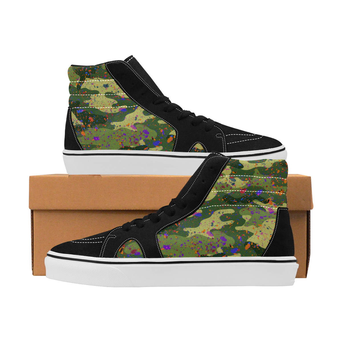 Camouflage III Women's High Top Skateboarding Shoes (Model E0011) ID