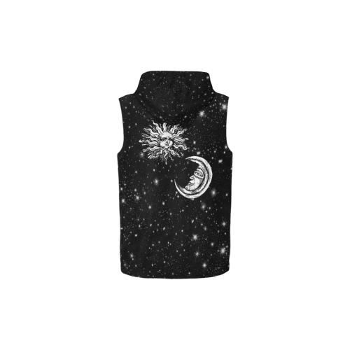 Mystic  Moon and Sun All Over Print Sleeveless Zip Up Hoodie for Kid (Model H16)