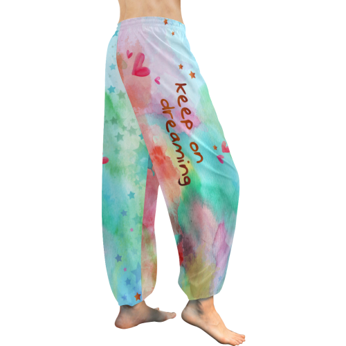 KEEP ON DREAMING - rainbow Women's All Over Print Harem Pants (Model L18)