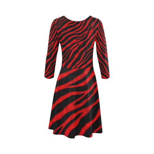 Ripped SpaceTime Stripes - Red 3/4 Sleeve Sundress (D23)