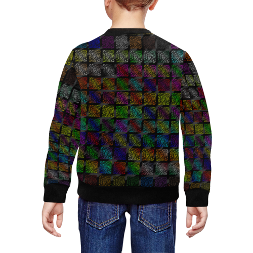 Ripped SpaceTime Stripes Collection All Over Print Crewneck Sweatshirt for Kids (Model H29)