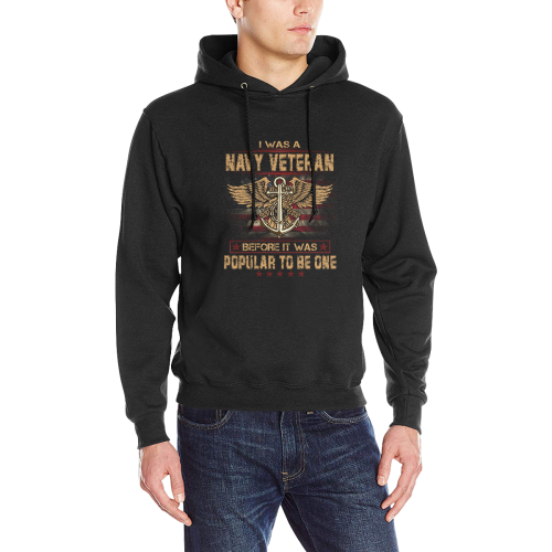 i was a navy veteran before it was popular to be o Men's Classic Hoodie (Model H17)