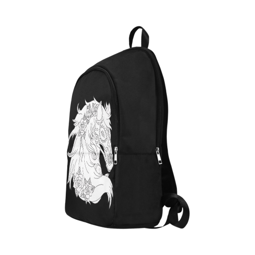Color Me Sugar Skull Horse Black Fabric Backpack for Adult (Model 1659)