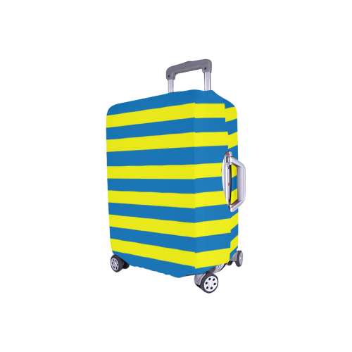 Yellow Blue Stripes Luggage Cover/Small 18"-21"