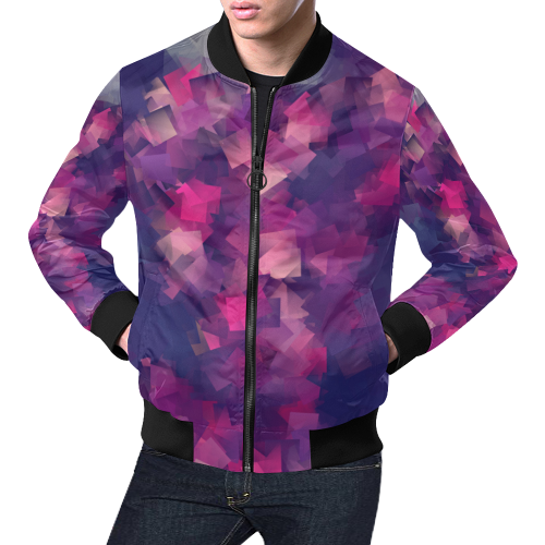 purple pink magenta cubism #modern All Over Print Bomber Jacket for Men/Large Size (Model H19)